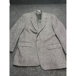 Palm Beach Krugs Mens Grey Herringbone Wool Blazer Sport Coat Tailored in US 44R